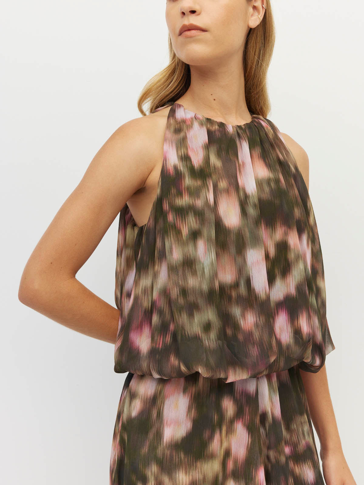 Aria Dress (Blush Petals Crush) Soft Camelia