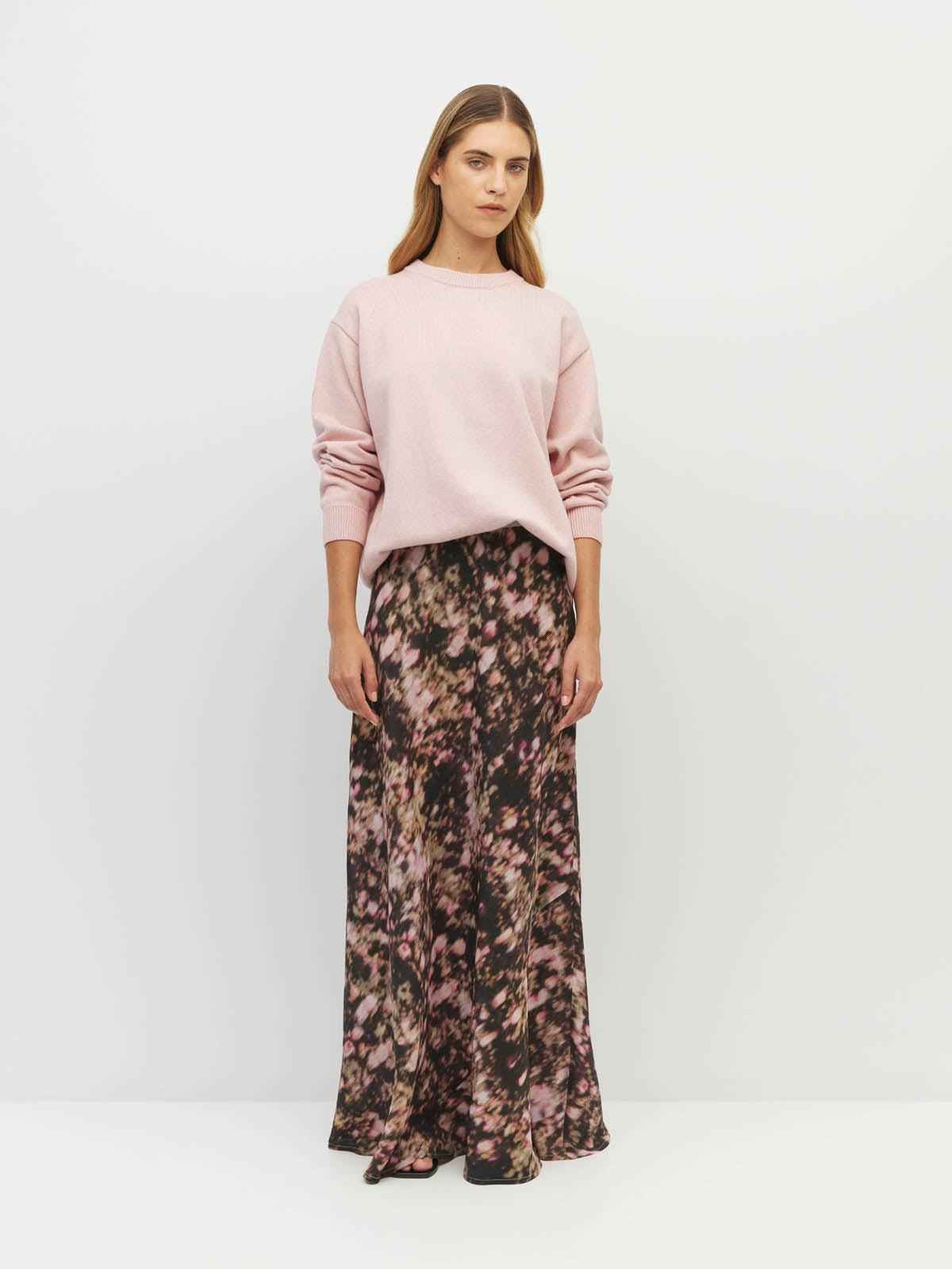 Arielle Skirt (Blush Petals Silk CDC) Soft Camelia
