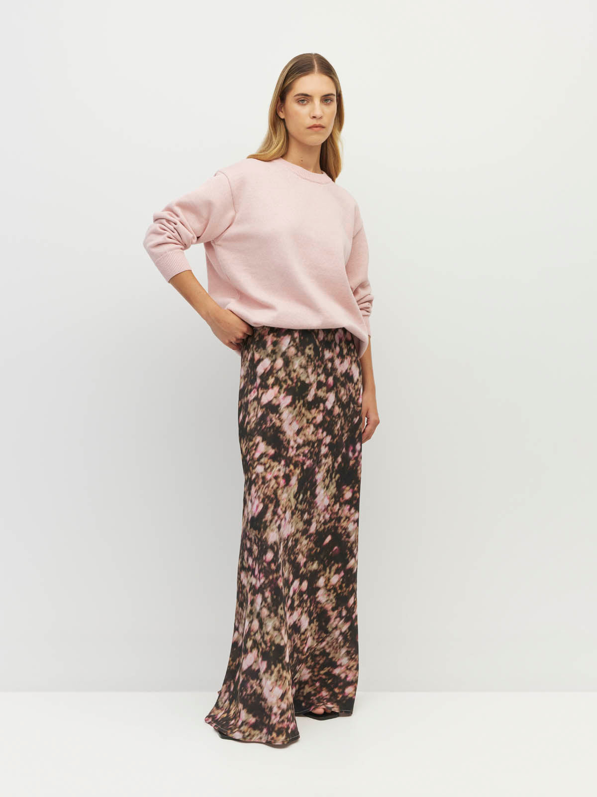 Arielle Skirt (Blush Petals Silk CDC) Soft Camelia