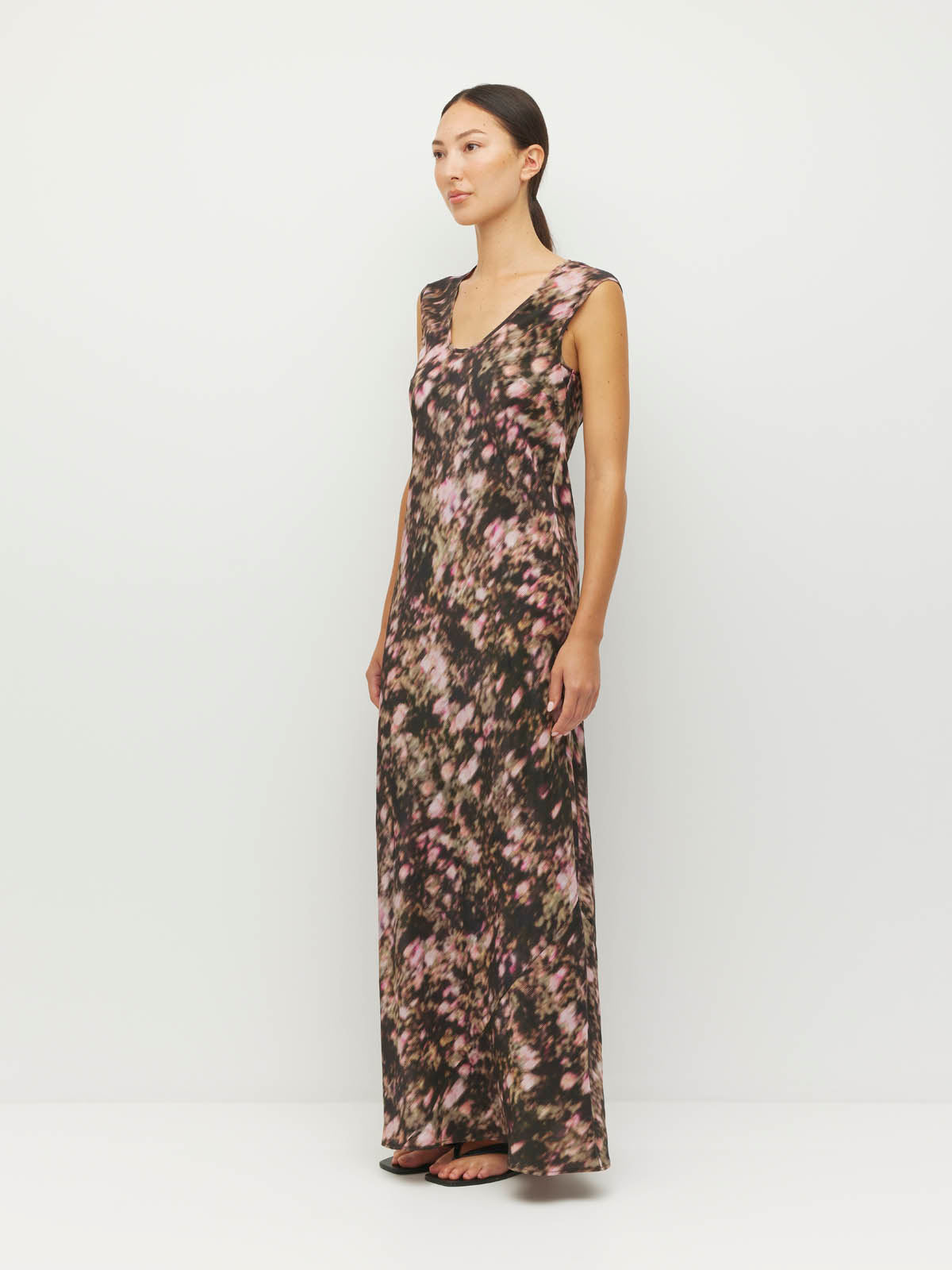Kenna Dress (Blush Petals Silk CDC) Soft Camelia