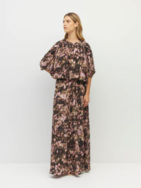 Una Dress (Blush Petals Silk CDC) Soft Camelia
