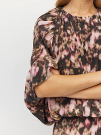 Una Dress (Blush Petals Silk CDC) Soft Camelia