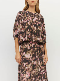 Una Dress (Blush Petals Silk CDC) Soft Camelia