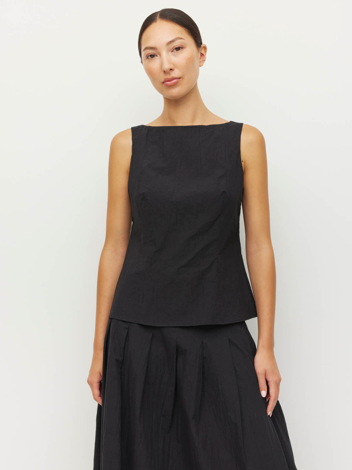 Bernie Top (Crushed Cotton) Black