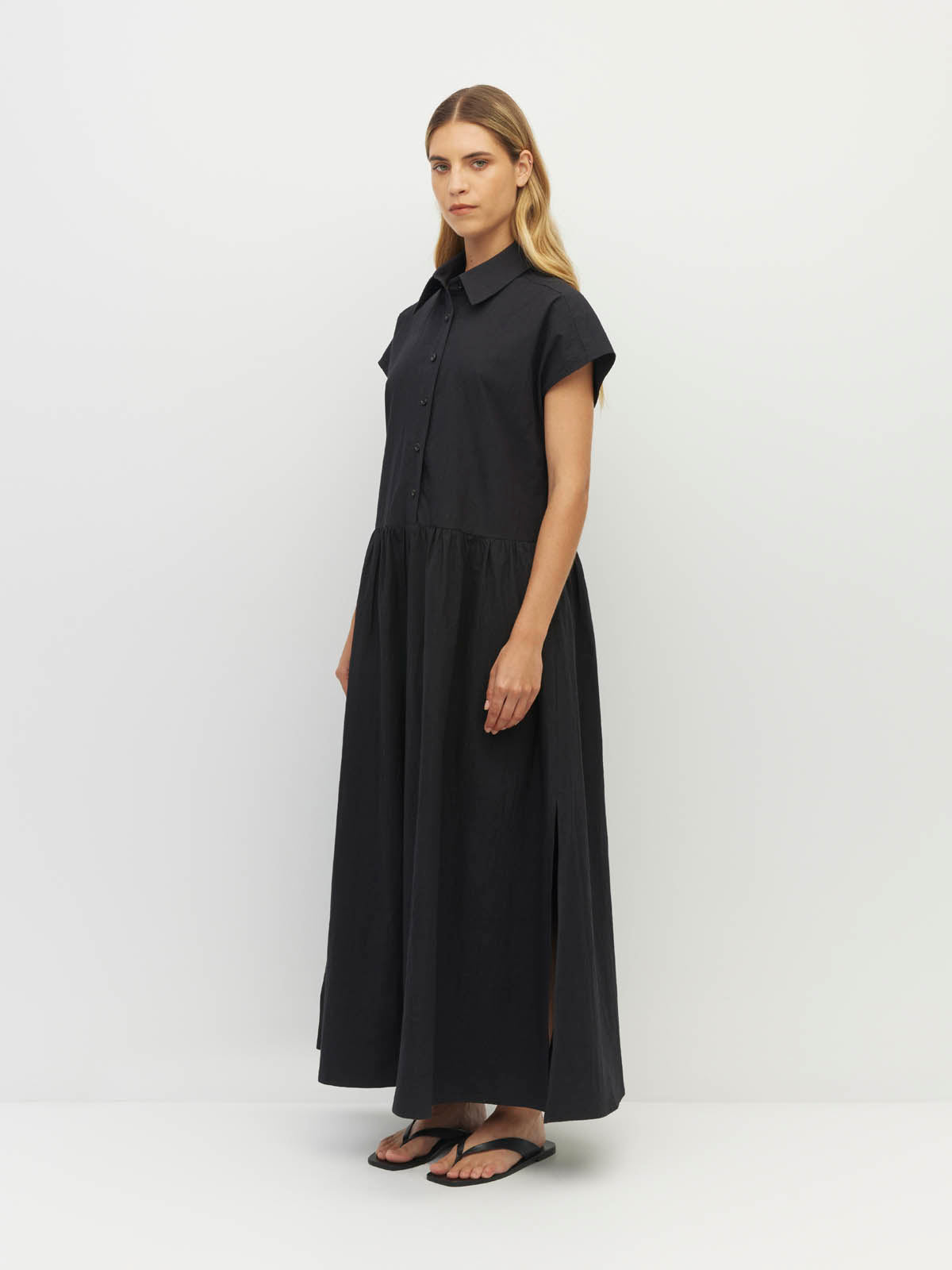Lenni Dress (Crushed Cotton) Black