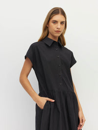 Lenni Dress (Crushed Cotton) Black