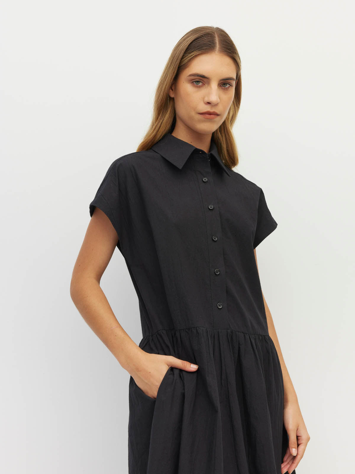 Lenni Dress (Crushed Cotton) Black