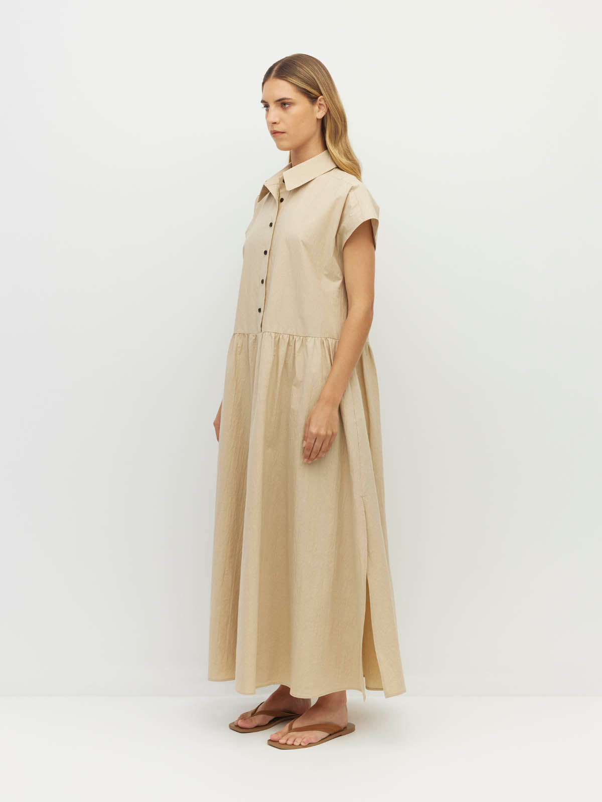 Lenni Dress (Crushed Cotton) Dune