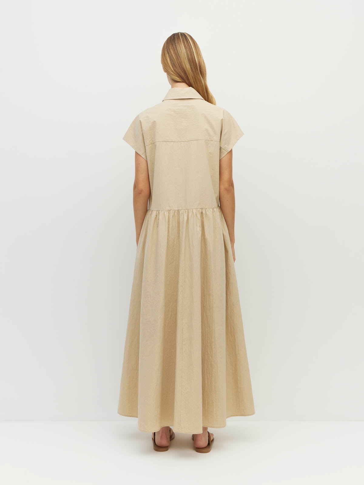 Lenni Dress (Crushed Cotton) Dune