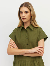 Lenni Dress (Crushed Cotton) Moss