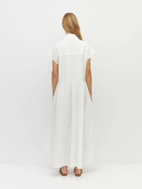 Lenni Dress (Crushed Cotton) White