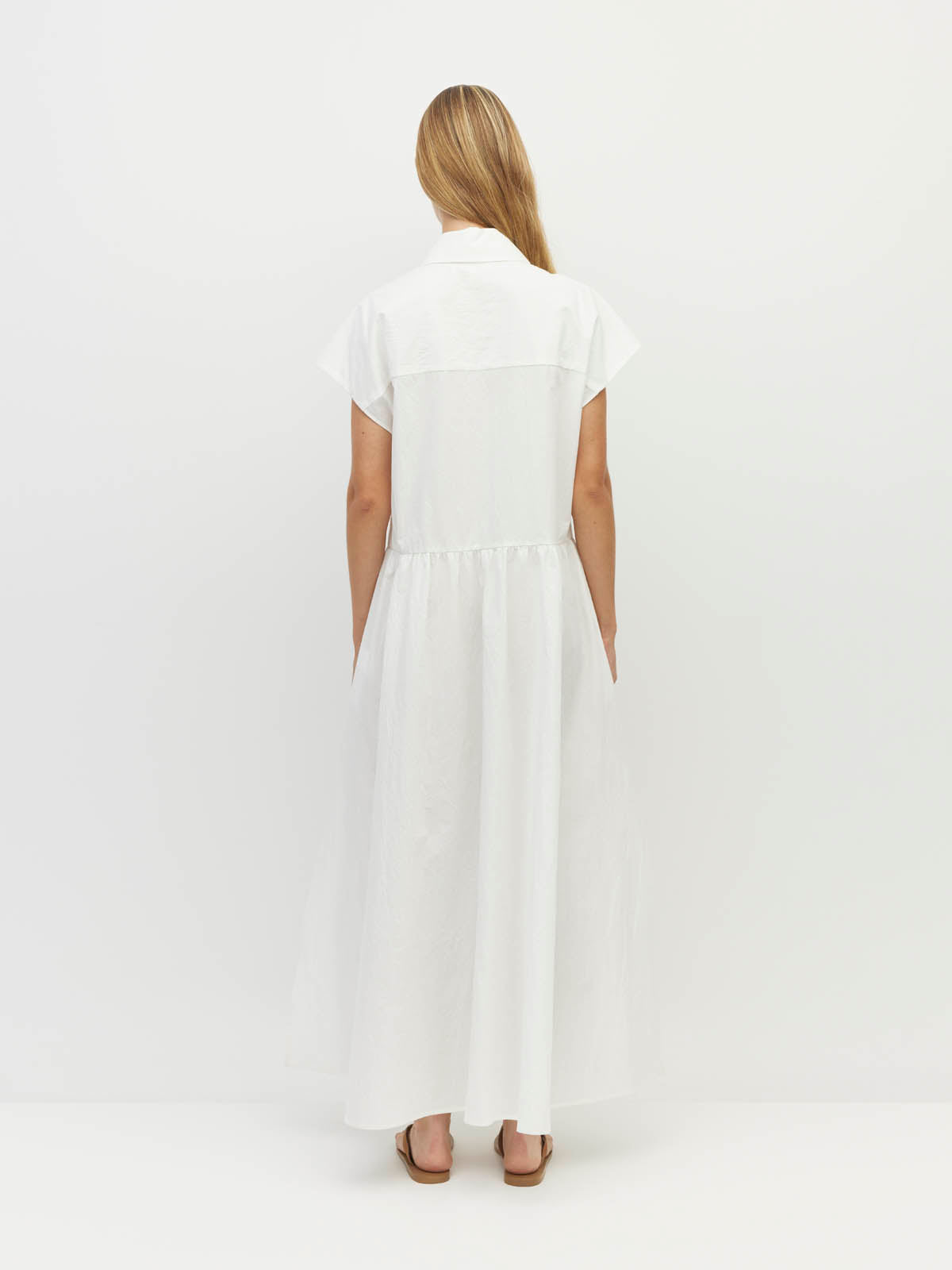 Lenni Dress (Crushed Cotton) White