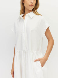 Lenni Dress (Crushed Cotton) White