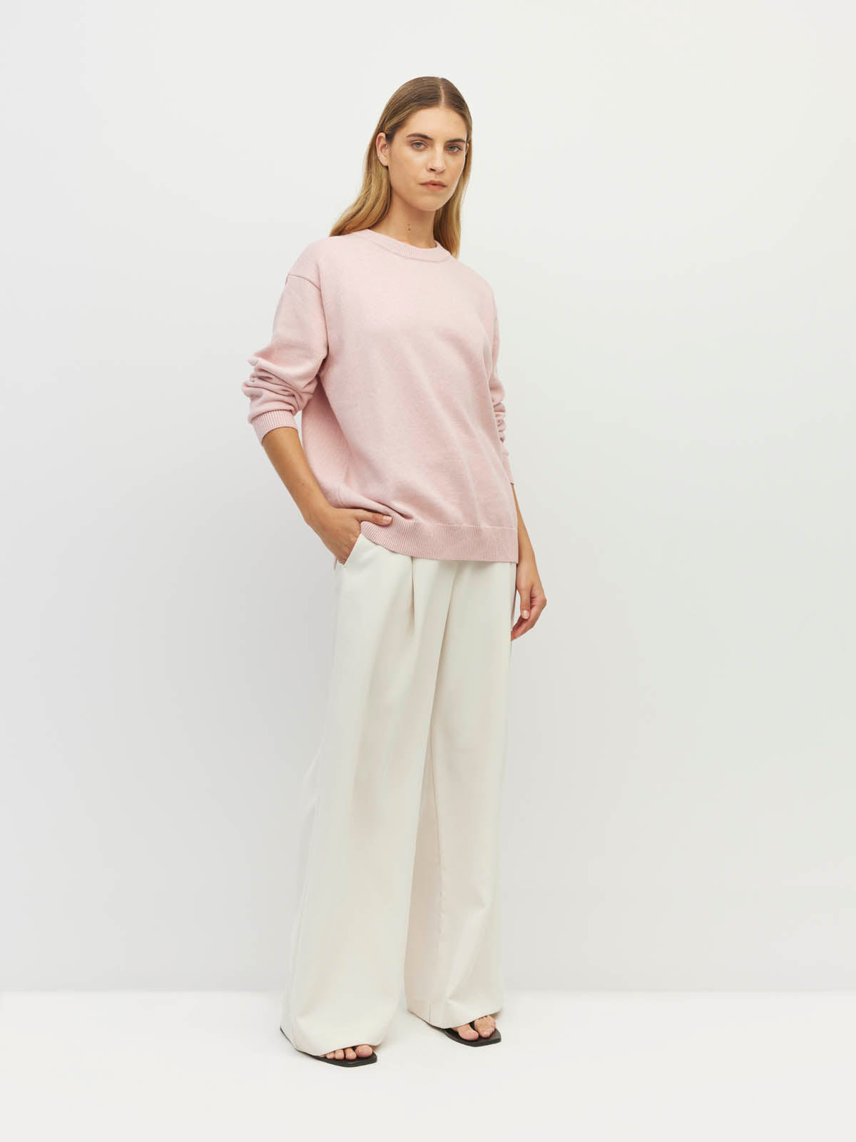 Cotton Sweatshirt (Cotton Knit) Ballet Pink