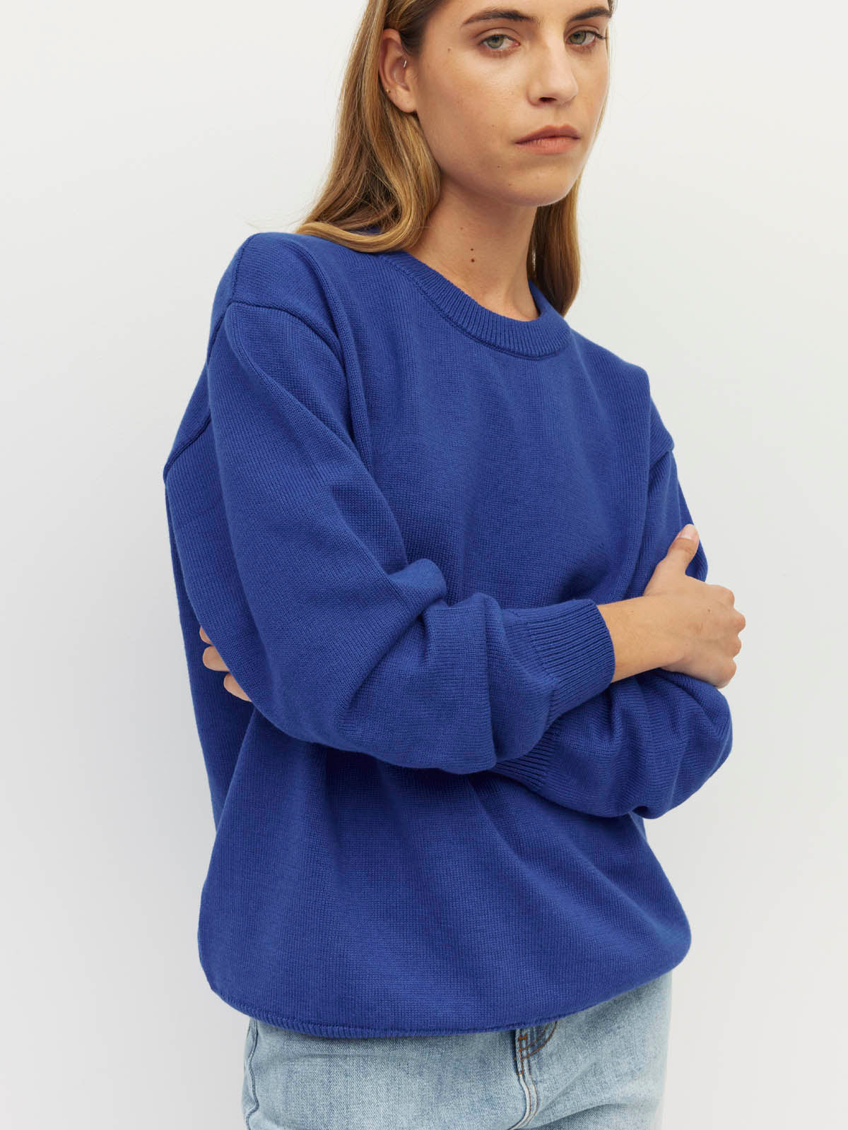 Cotton Sweatshirt (Cotton Knit) Cobalt