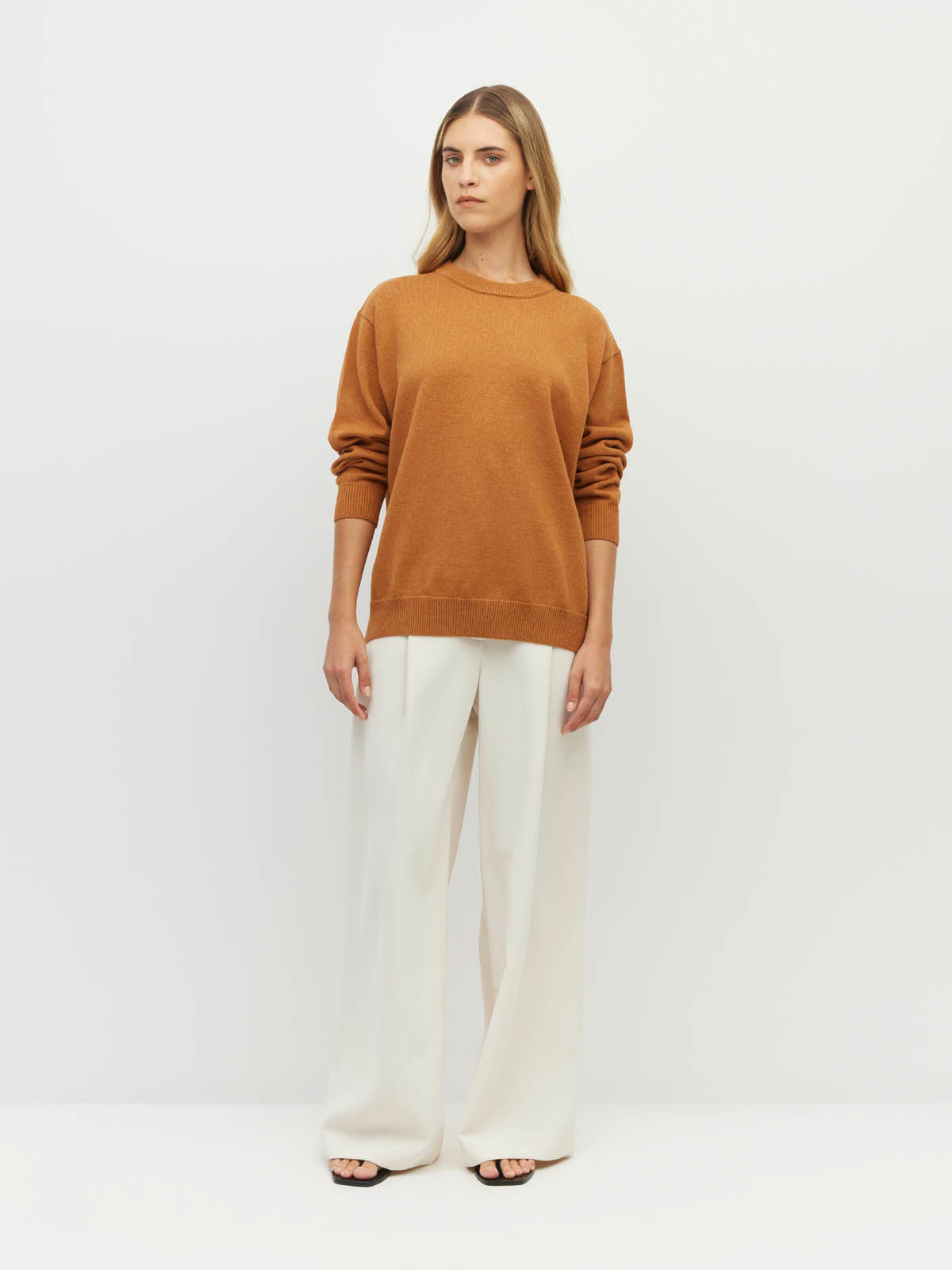 Cotton Sweatshirt (Cotton Knit) Rust Marle