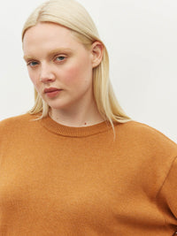 Juliette Hogan Cotton Sweatshirt (Cotton Knit) Rust - 100% cotton sweatshirt with crew neckline, long sleeves, and loose fit.