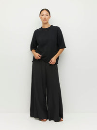 Rolled Hem T (Cotton Knit) Black
