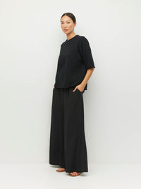 Rolled Hem T (Cotton Knit) Black