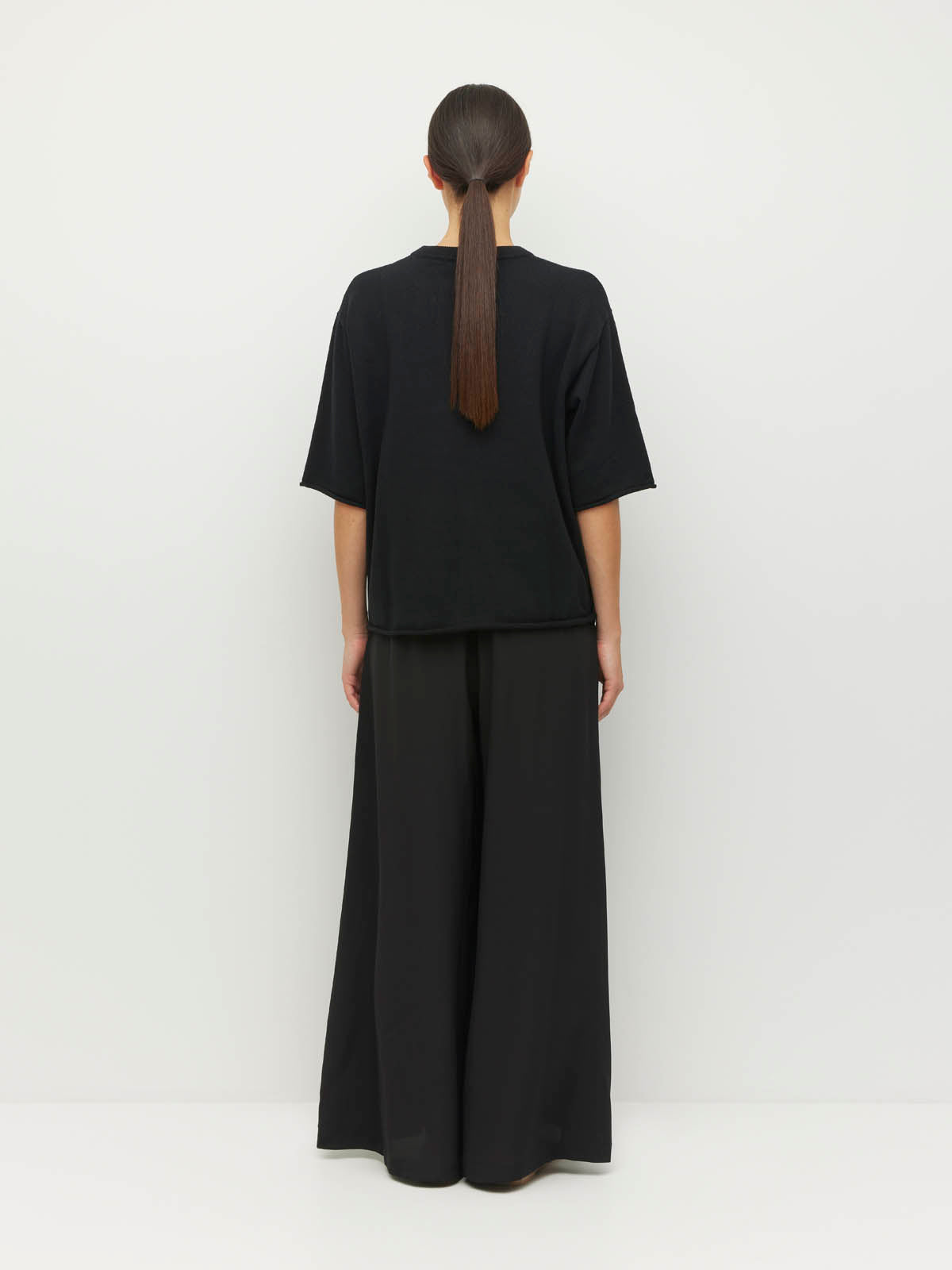 Rolled Hem T (Cotton Knit) Black