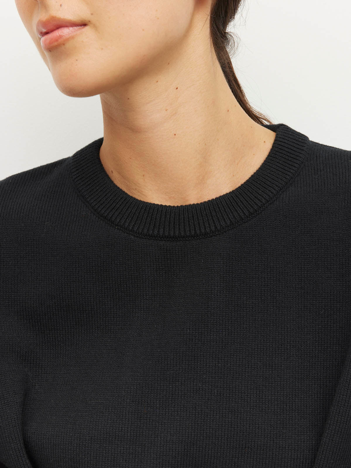 Rolled Hem T (Cotton Knit) Black