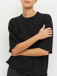 Rolled Hem T (Cotton Knit) Black