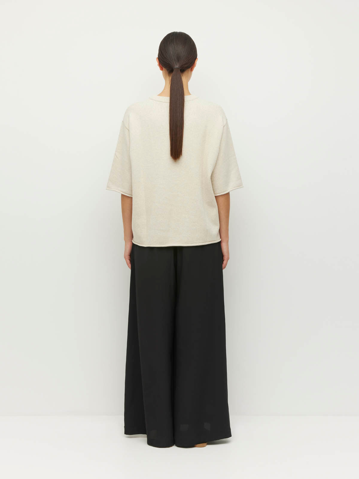 Rolled Hem T (Cotton Knit) Toast Marle