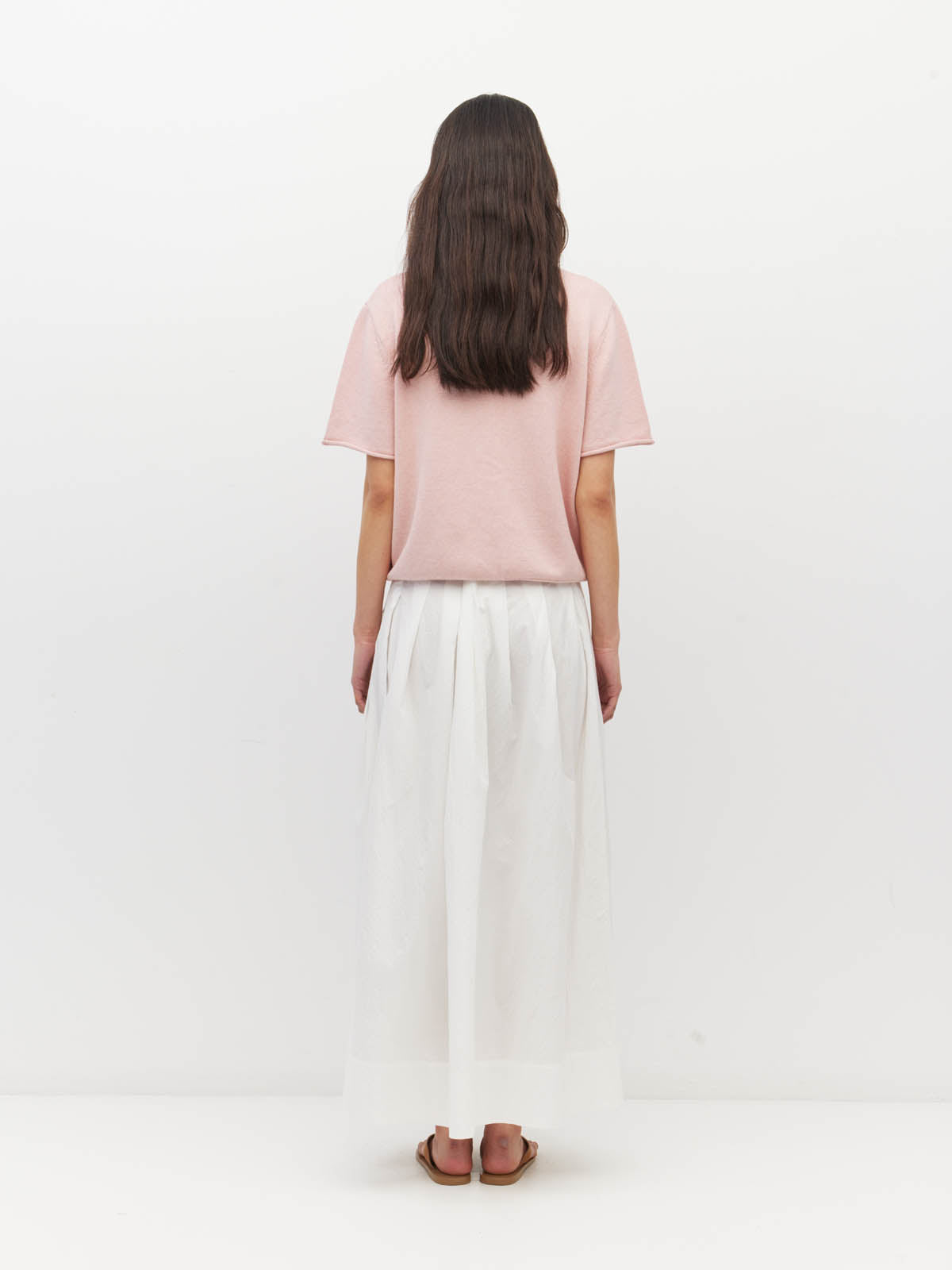 Twin T Cardi (Cotton Knit) Ballet Pink