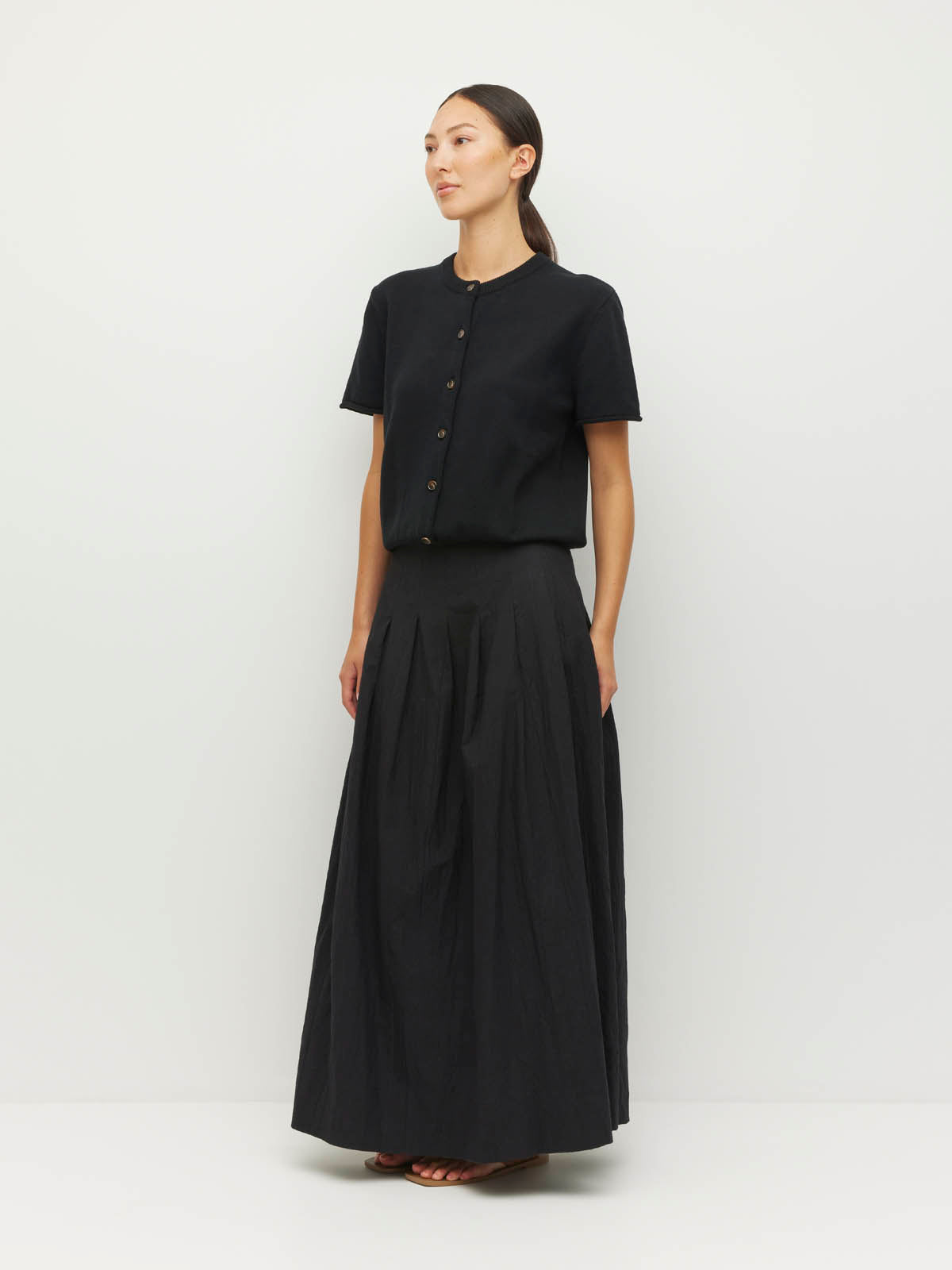 Twin T Cardi (Cotton Knit) Black