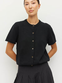 Twin T Cardi (Cotton Knit) Black