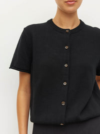 Twin T Cardi (Cotton Knit) Black