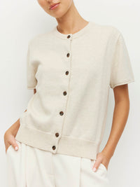 Twin T Cardi (Cotton Knit) Toast Marle