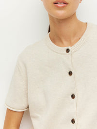 Twin T Cardi (Cotton Knit) Toast Marle