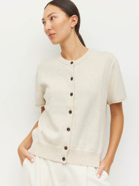 Twin T Cardi (Cotton Knit) Toast Marle