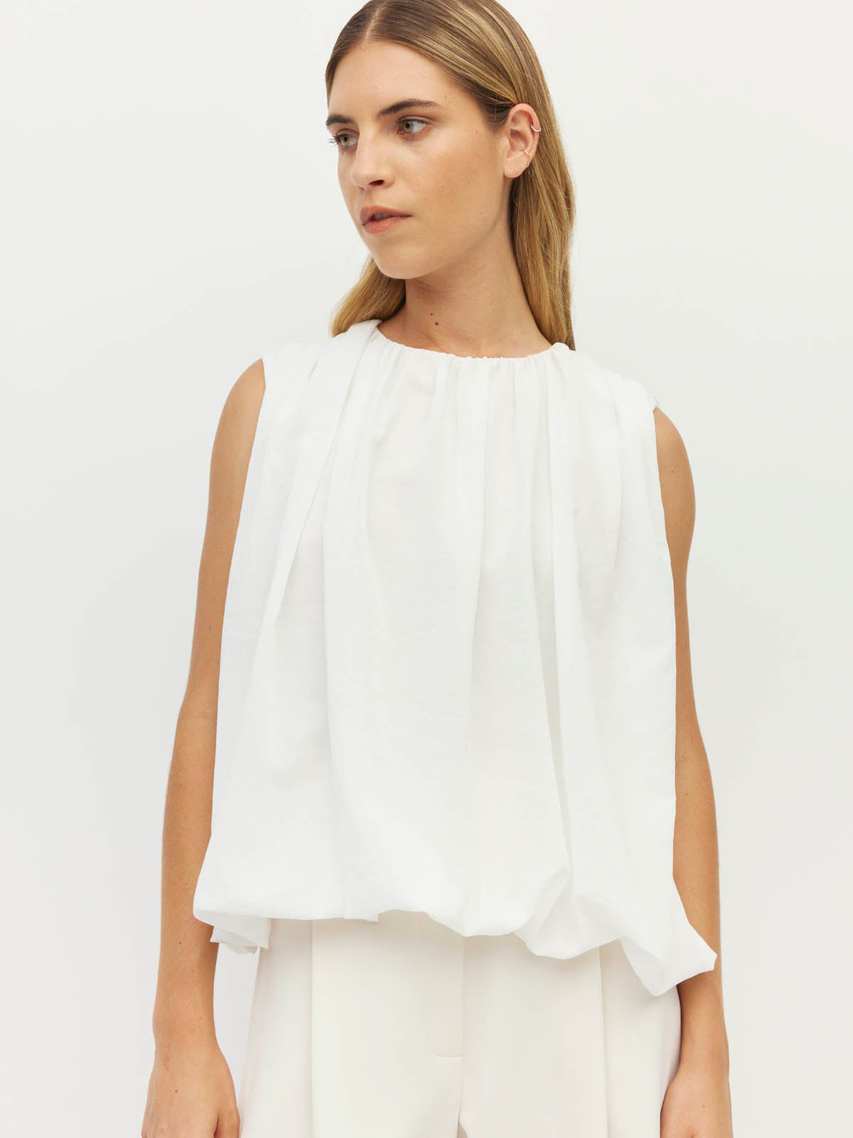Calder Top (Cloud Chiffon) White