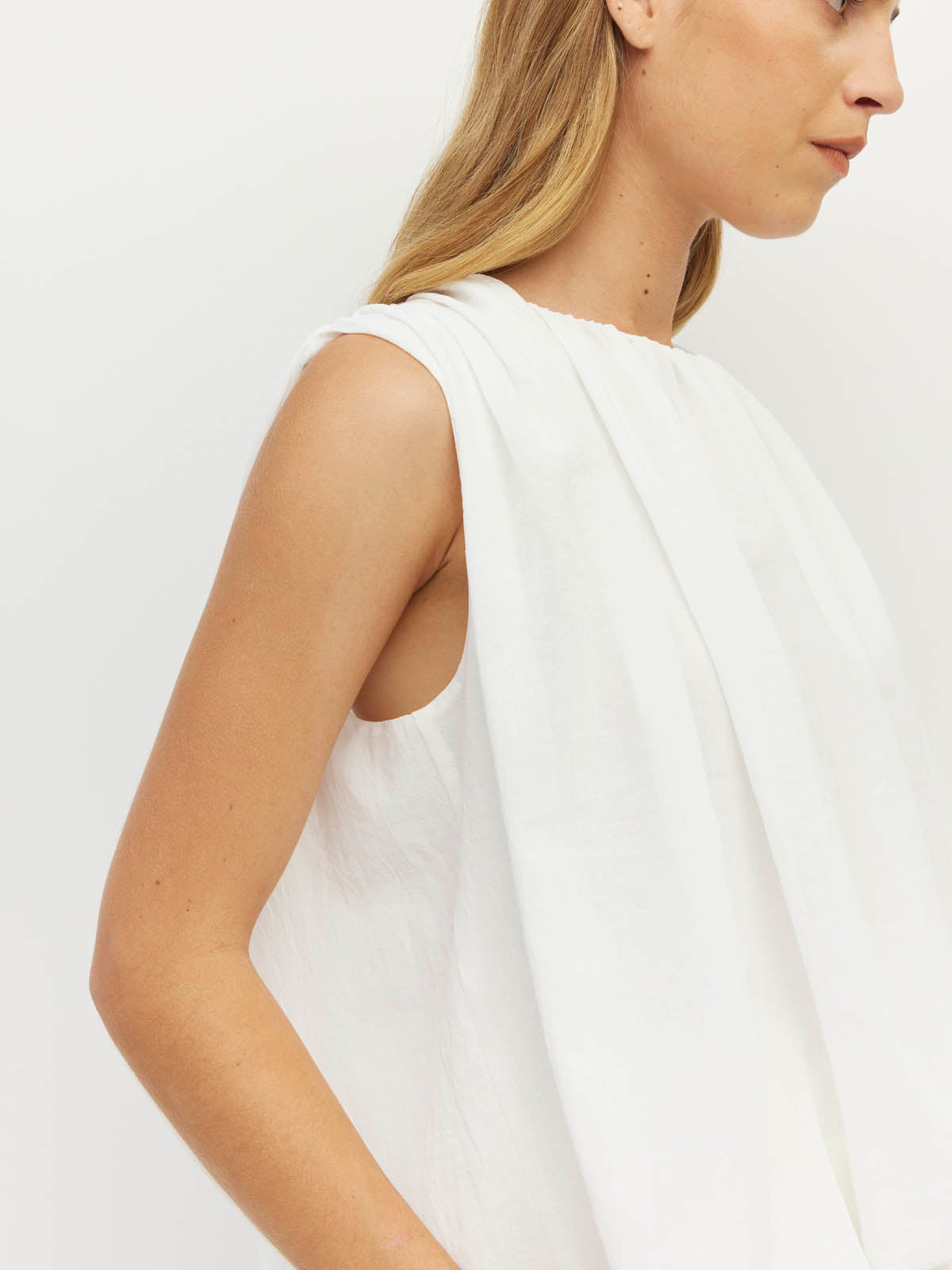 Calder Top (Cloud Chiffon) White