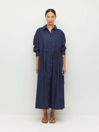 Lenora Dress (Crisp Poplin) Navy