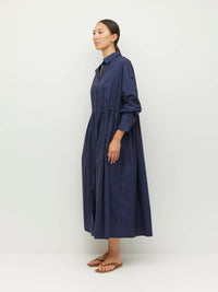 Lenora Dress (Crisp Poplin) Navy