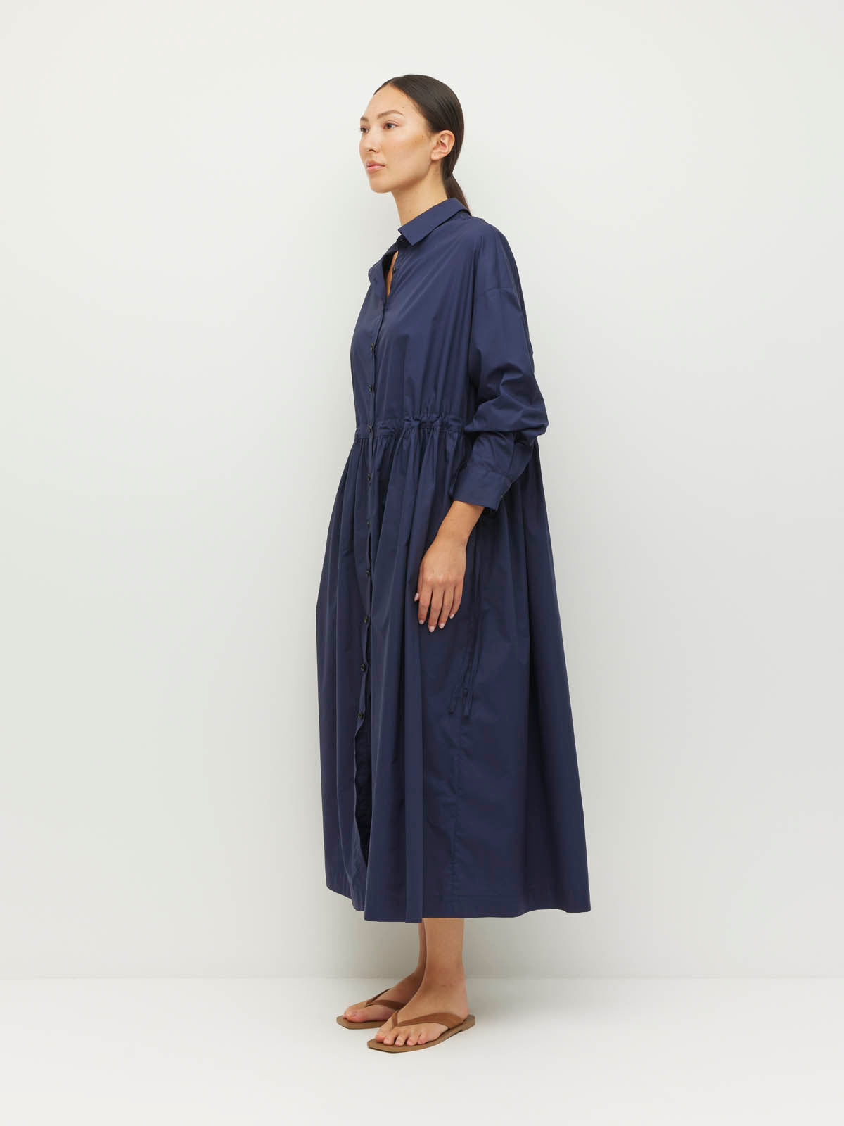 Lenora Dress (Crisp Poplin) Navy
