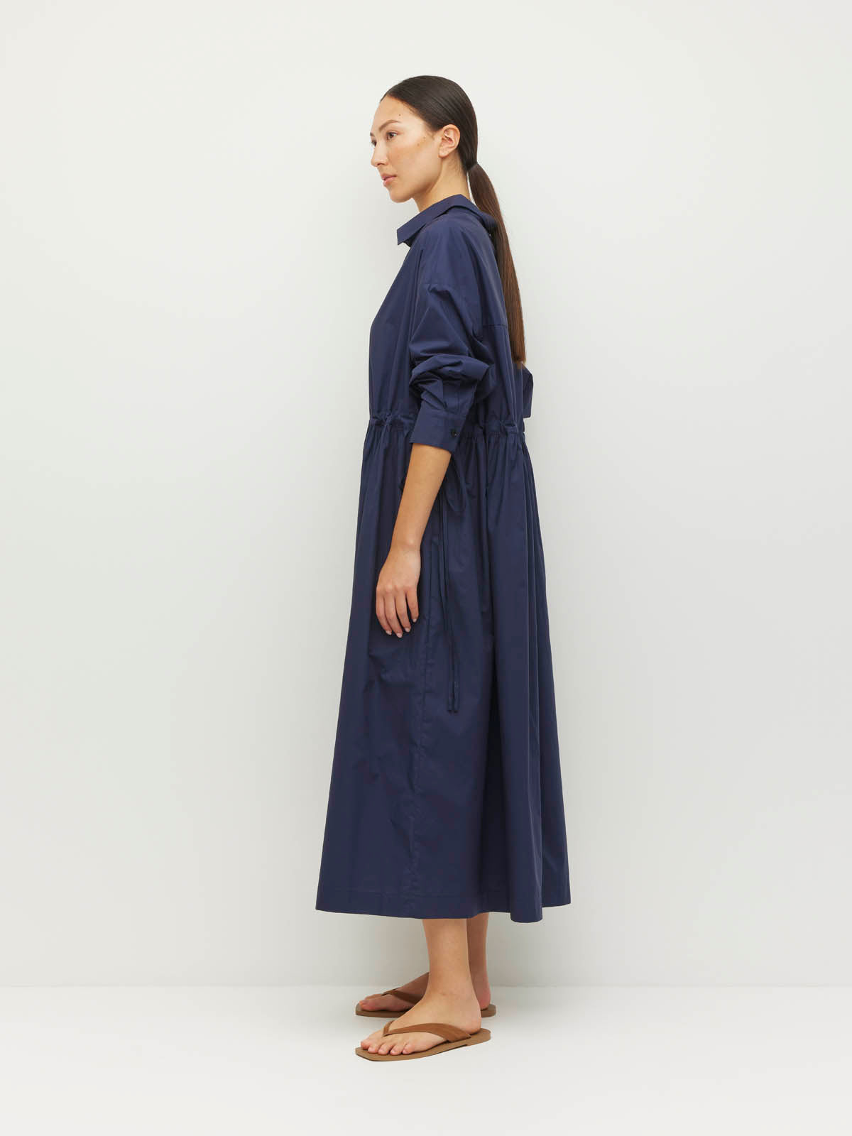 Lenora Dress (Crisp Poplin) Navy
