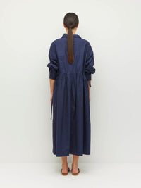 Lenora Dress (Crisp Poplin) Navy