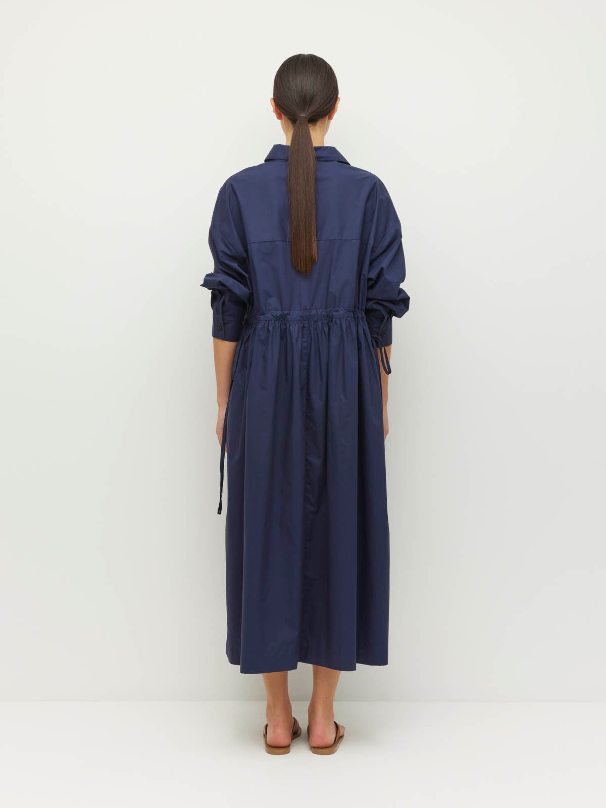 Lenora Dress (Crisp Poplin) Navy