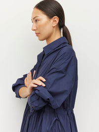 Lenora Dress (Crisp Poplin) Navy