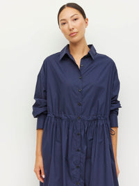 Lenora Dress (Crisp Poplin) Navy