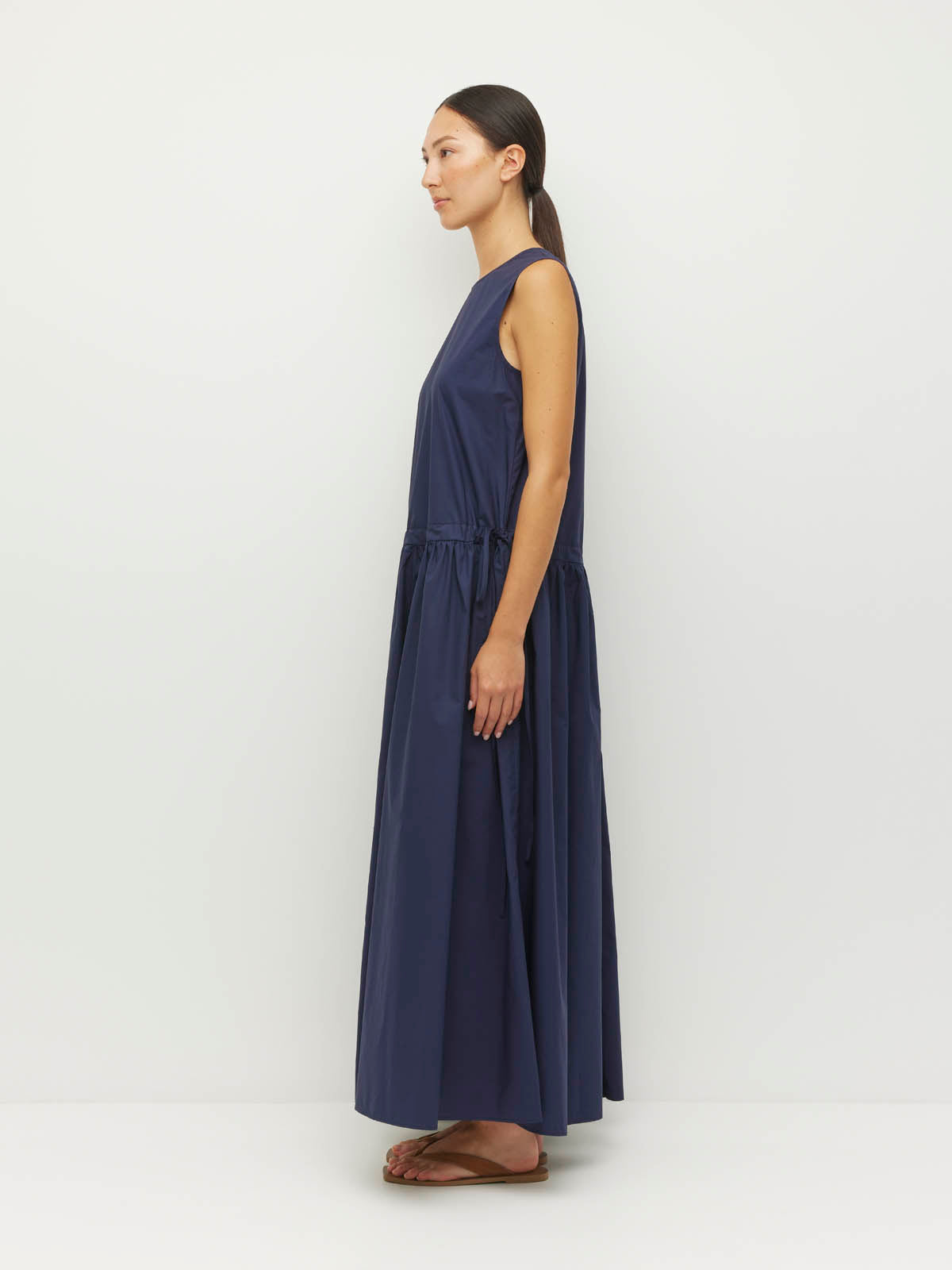 Romi Dress (Crisp Poplin) Navy