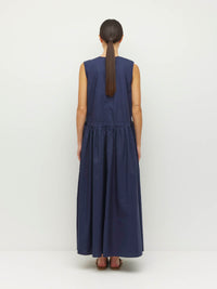 Romi Dress (Crisp Poplin) Navy