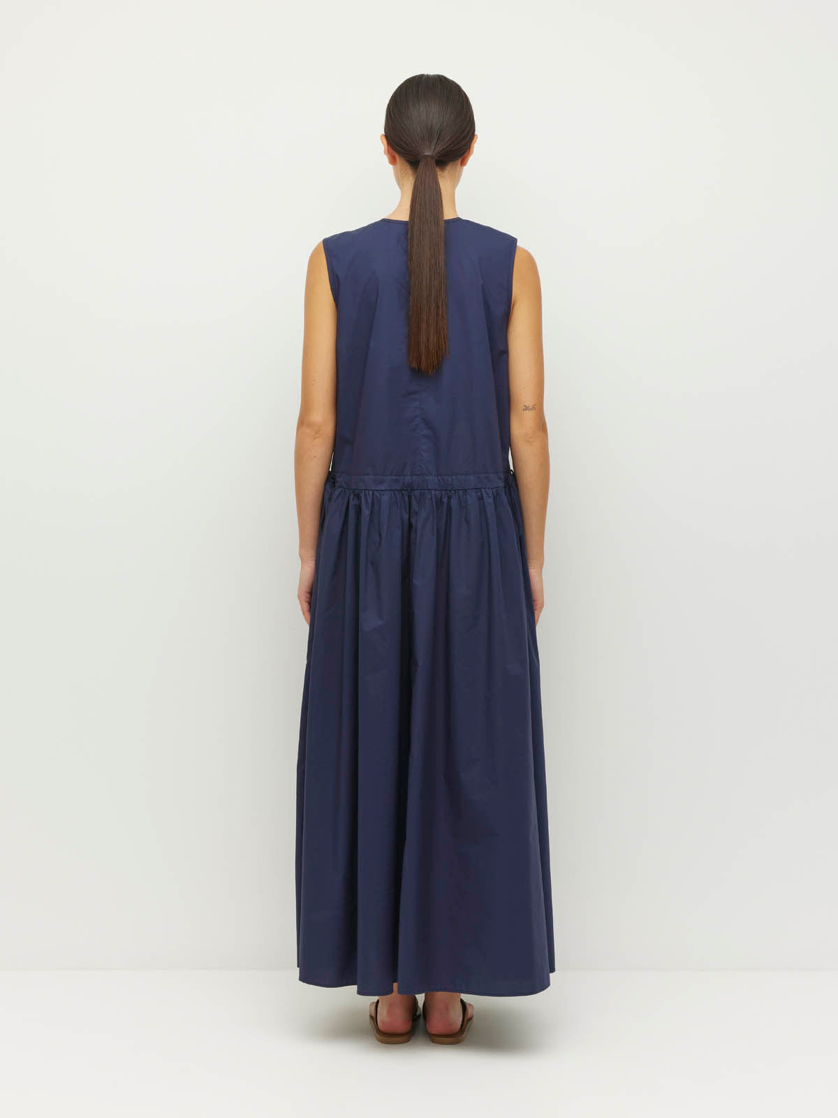 Romi Dress (Crisp Poplin) Navy