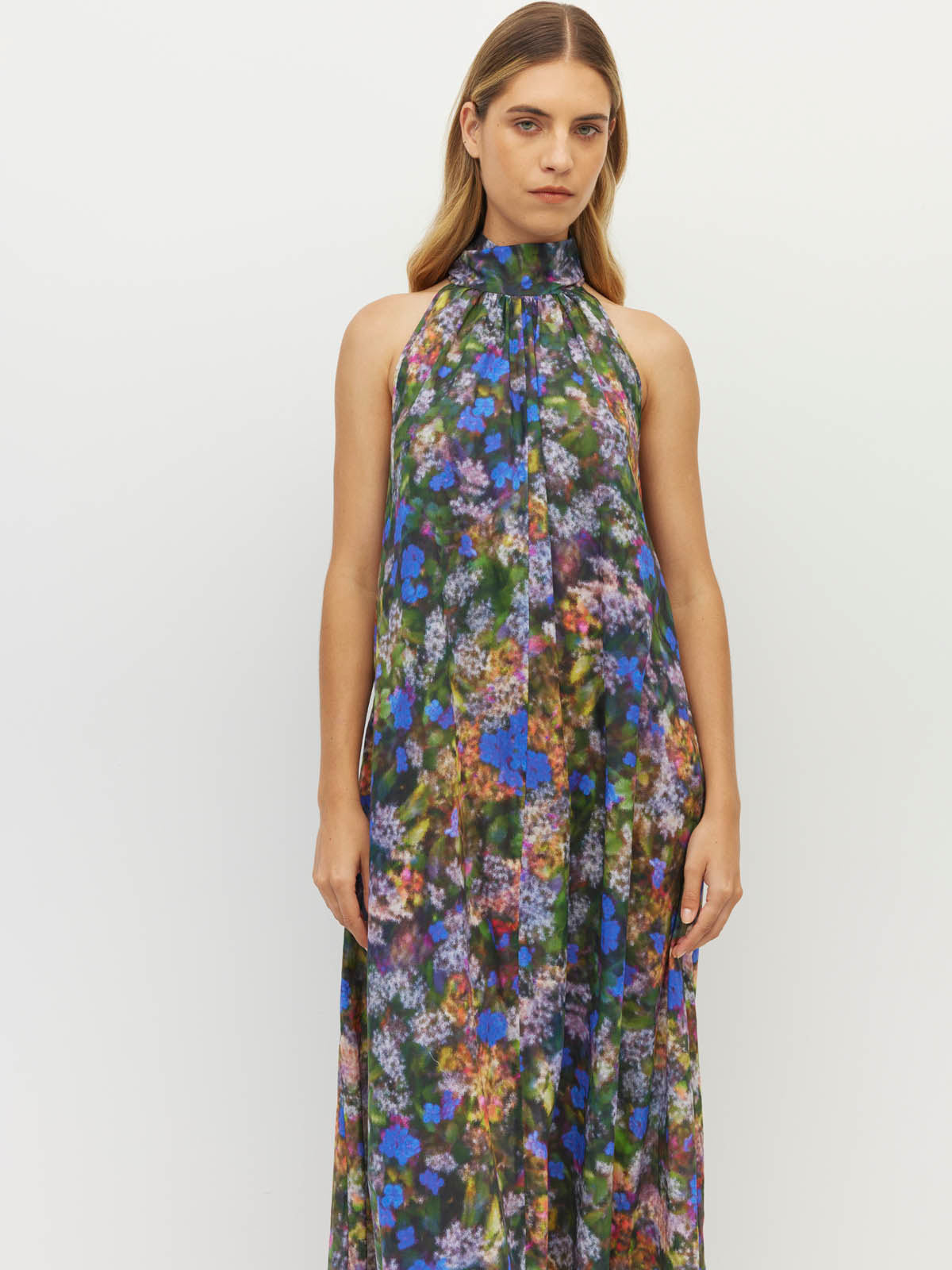 Nico Dress (Electric Meadow Cotton) Blue Light
