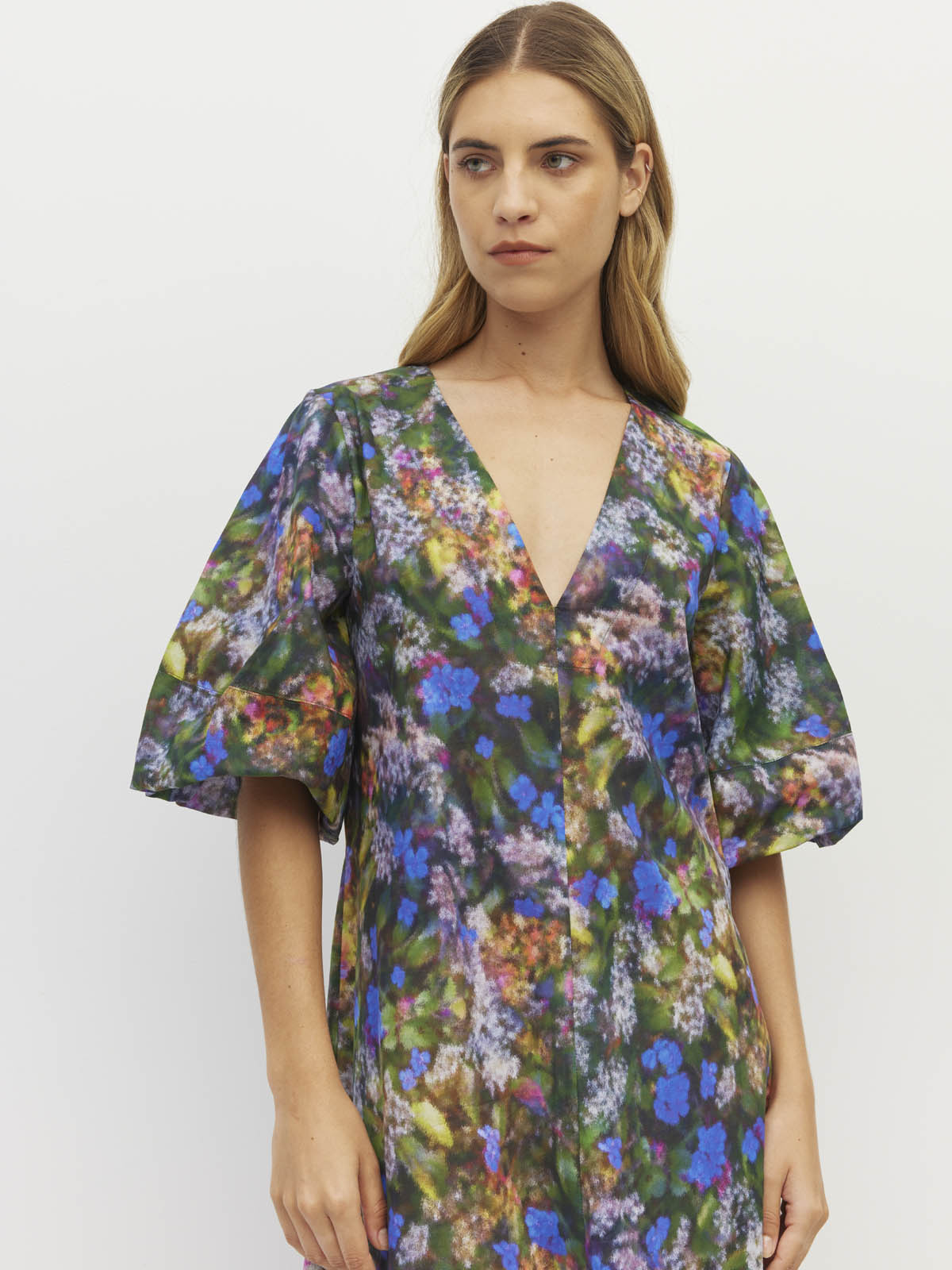 Piper Dress (Electric Meadow Cotton) Blue Light
