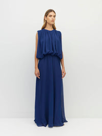 Alden Dress (Georgette Yoryu) Cobalt